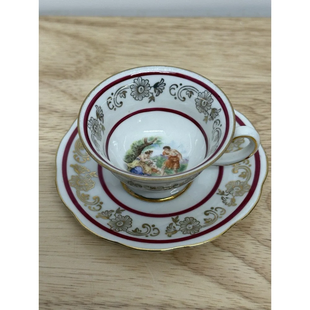 Vintage Tea Cup‎ & Saucer. Bavaria Germany Miniature Mitterteich #61